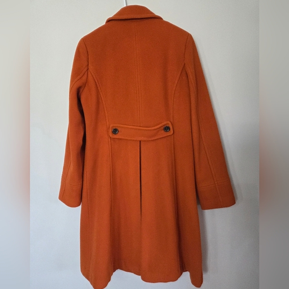 Land's End Pumpkin Long Wool Coat - Picture 2 of 5